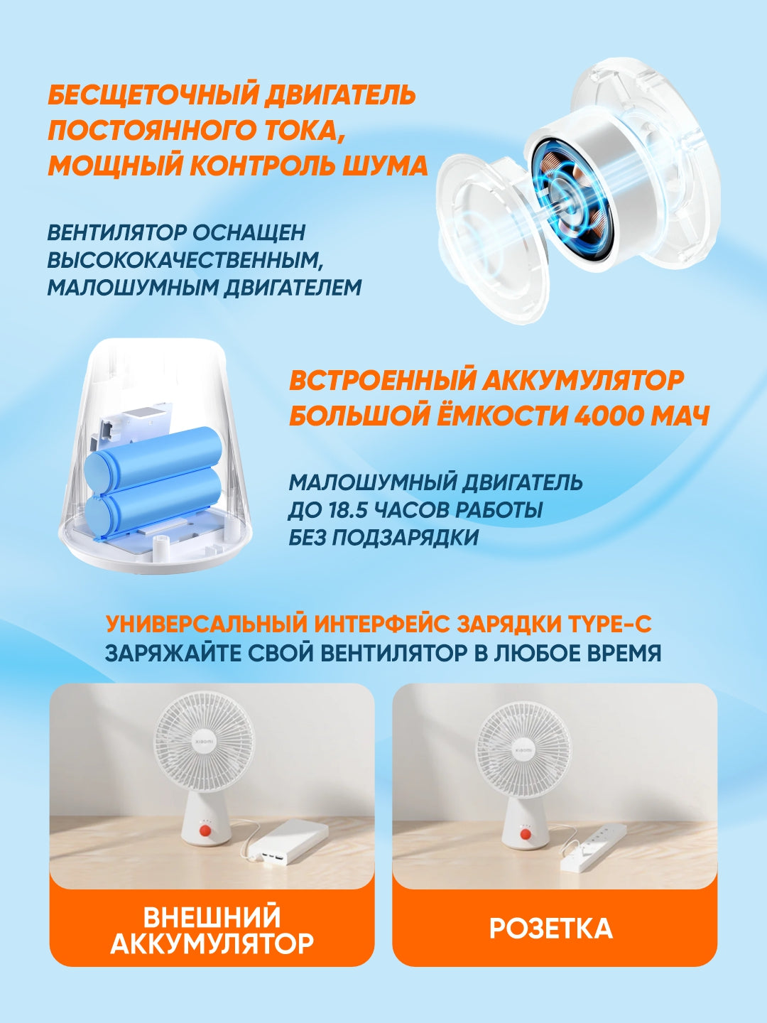 Ventilyator Xiaomi Rechargeable Mini Fan