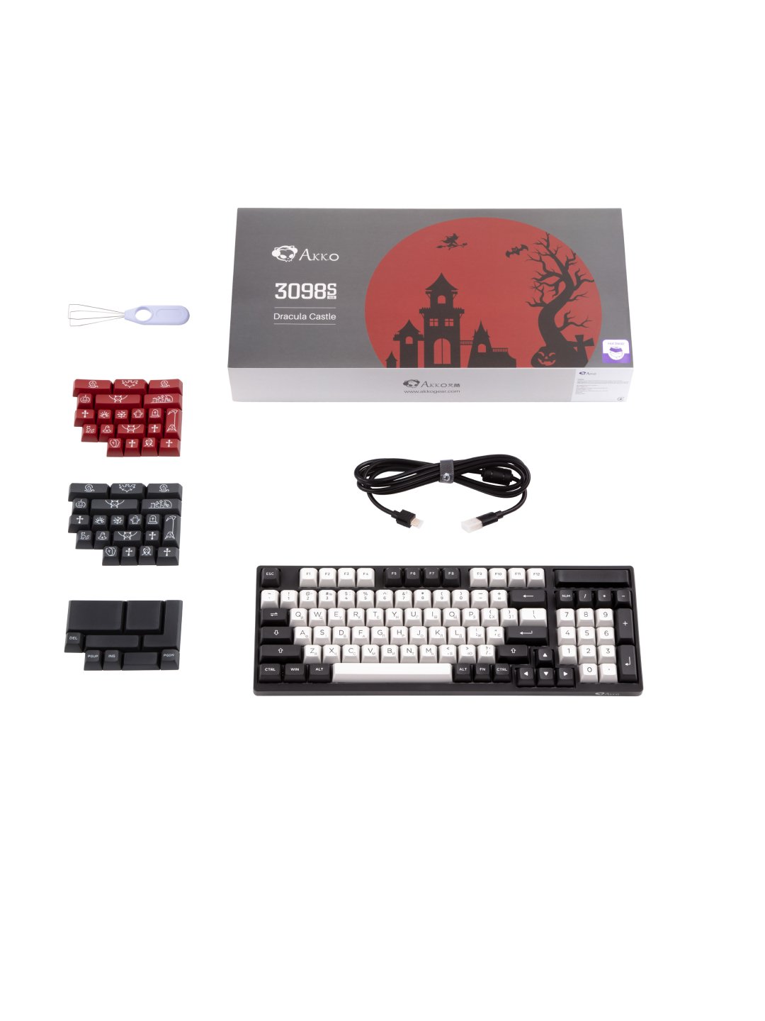 Akko 3098S RGB Dracula Hotswappable CS Silver RGB o‘yin mexanik klaviaturasi