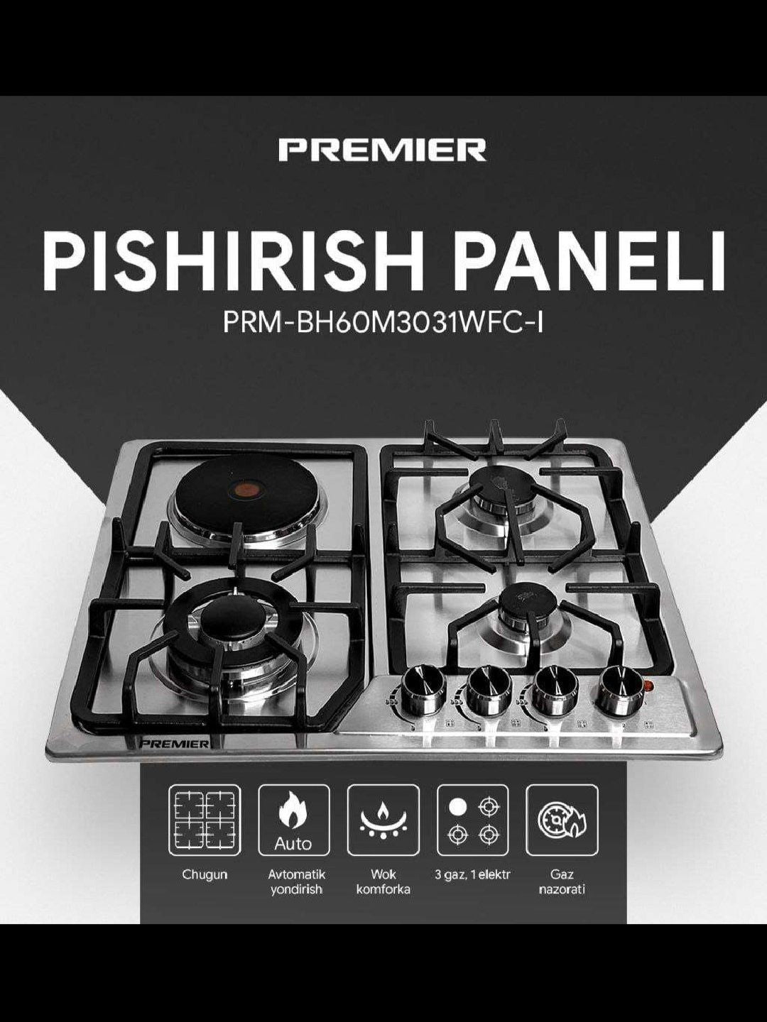 Gaz paneli PREMIER PRM-BH60M3031WFC-I 60X60