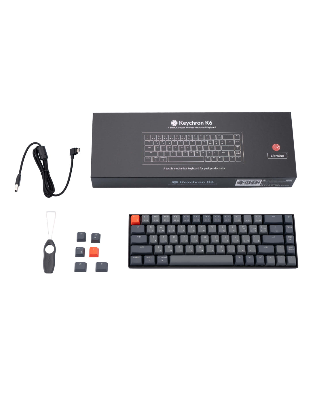 Keychron K6 simsiz mexanik klaviatura 68 Key Aluminum Frame Hot-Swap, RGB,