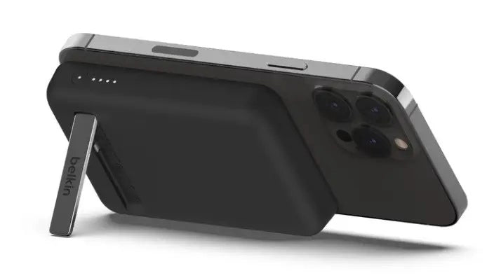 Power Bank Belkin Magnetic Wireless 5000 + stand qora portativ akkumulyatori