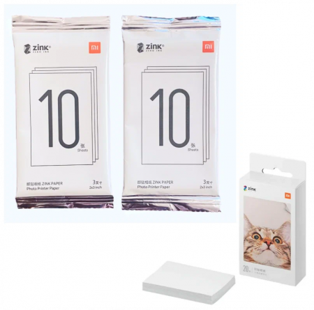 Xiaomi portativ Foto Printer qog'ozi (2x3-inch, 20-sheets)