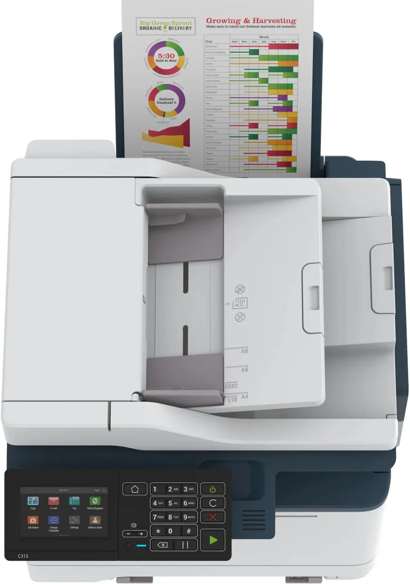 MFP xususiyatlari lazer Xerox C315v_dni rangli bosib chiqarish, A4, oq rang