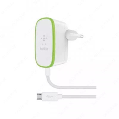 Belkin Home Charger (12W) USB 2.4A, MicroUSB 1.8m, white quvvatlash uskunasi