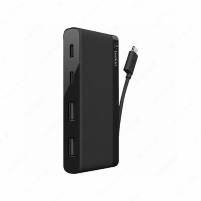 Sayohat uyasi "Belkin" USB-C PD, USB-C, 2/USB 3.0, HDMI, Gigabit Qora