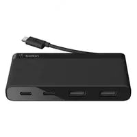 Sayohat uyasi "Belkin" USB-C PD, USB-C, 2/USB 3.0, HDMI, Gigabit Qora
