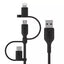 Universal kabel "Belkin" USB 2.0 Micro USB/USB-C/ Lightning ulagichlari, 1,2 m