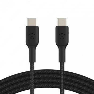 Zaryadlovchi kabel Belkin USB-C to USB-C Braided Qora va Oq