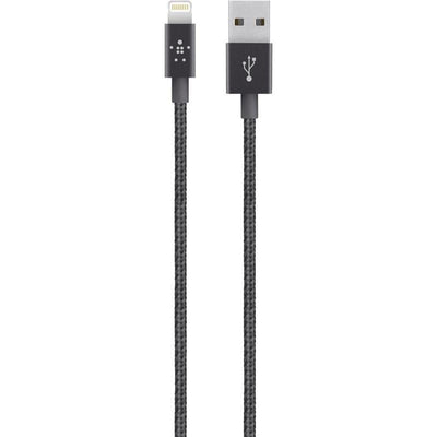 Belkin Mixit Metallic Lightning USB-A 2.4A 1.2m kabeli Qora