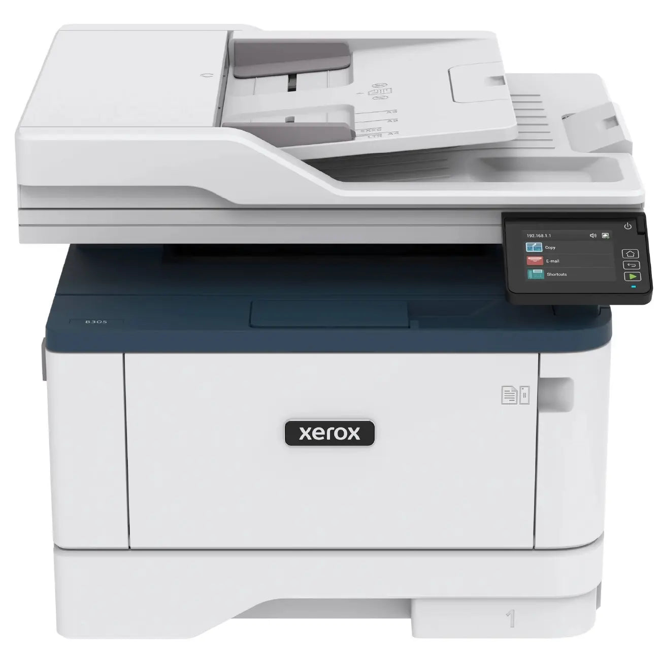 Xerox B305 printeri, MFU, 3 ta 1 da, A4, monoxrom, lazerli, Wi-Fi, USB 2.0, Ethernet