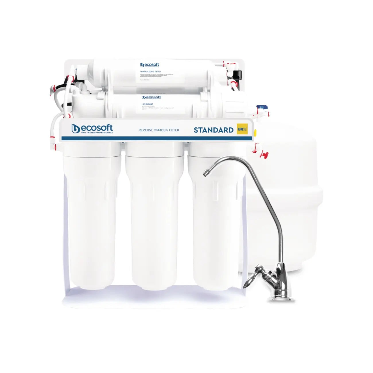 Teskari osmos filtri Ecosoft Standard 5-50P, nasos va mineralizator bilan (1 uglerod kartrij, oddiy)