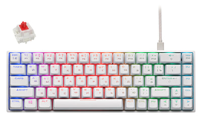 Simli o'yin klaviaturasi 2E Gaming KG370 RGB 68key Gateron Red USB Black 2E-KG370UWT-RD