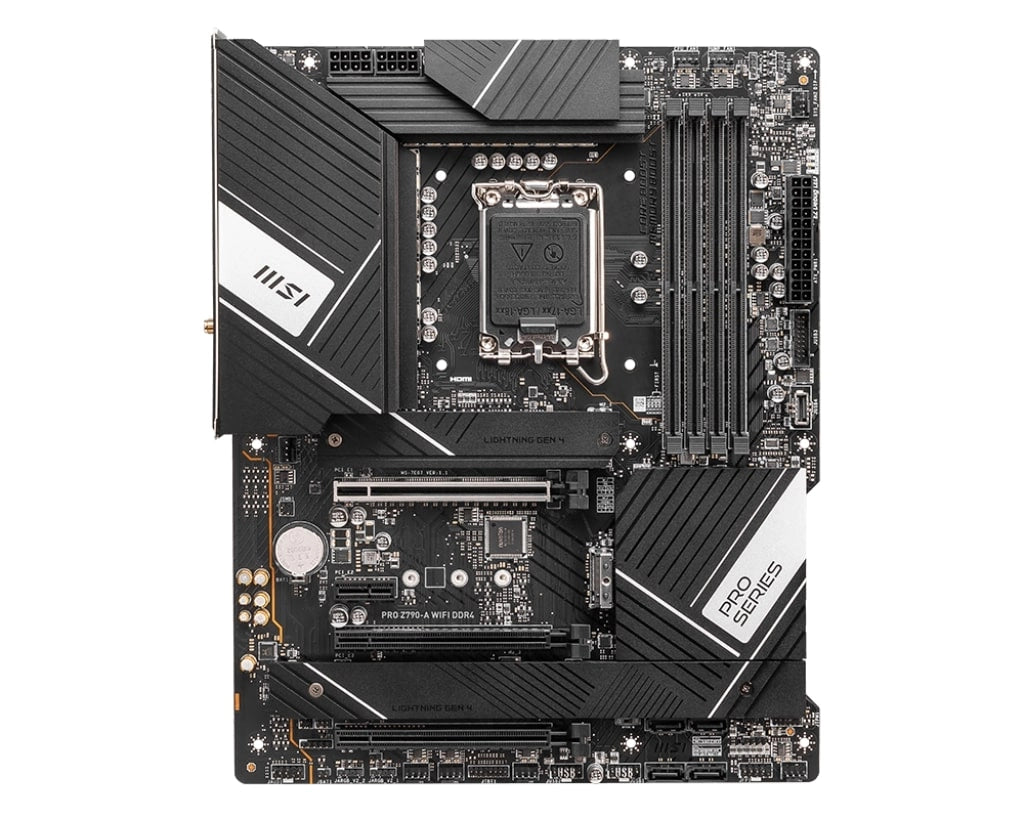 MSI PRO Z790-A WIFI DDR4 s1700 Z790 4xDDR4 M.2 HDMI DP Wi-Fi BT ATX ona platasi