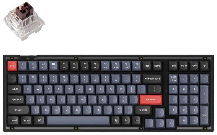 Klaviatura Keychron V5 100Key, K Pro Brown, Hot-Swap, QMK, USB-A, EN/UKR, RGB