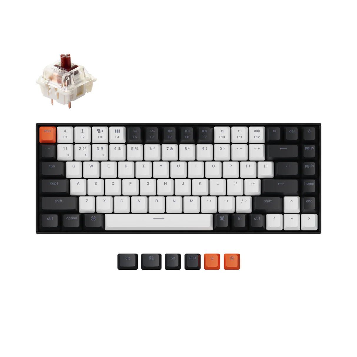 Klaviatura Keychron K2 84 Key Aluminum Frame HotSwappable Gateron Mechanical Keyboard RGB Red Russian Layout