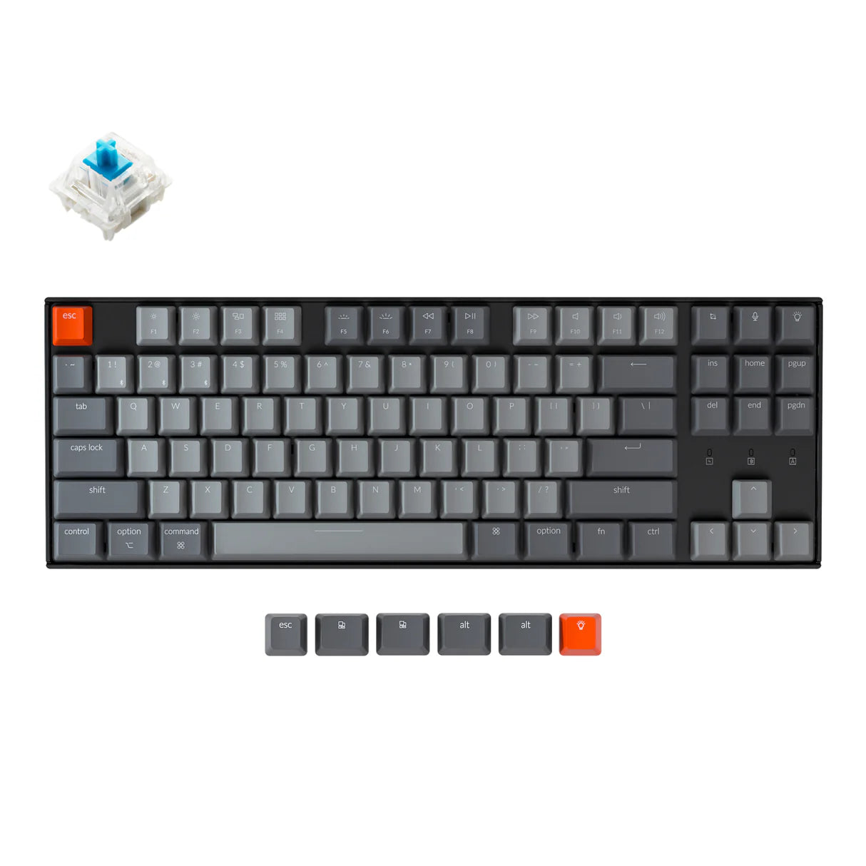 Keychron K8 87 kalitli alyuminiy ramka HotSwappable Gateron mexanik klaviaturasi RGB jigarrang ruscha tartibi