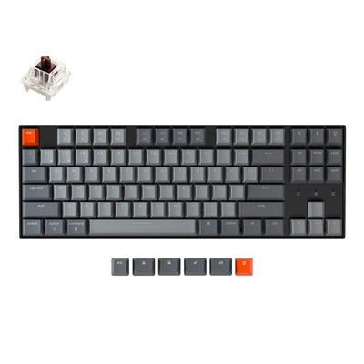 Keychron K8 87 kalitli alyuminiy ramka HotSwappable Gateron mexanik klaviaturasi RGB jigarrang ruscha tartibi
