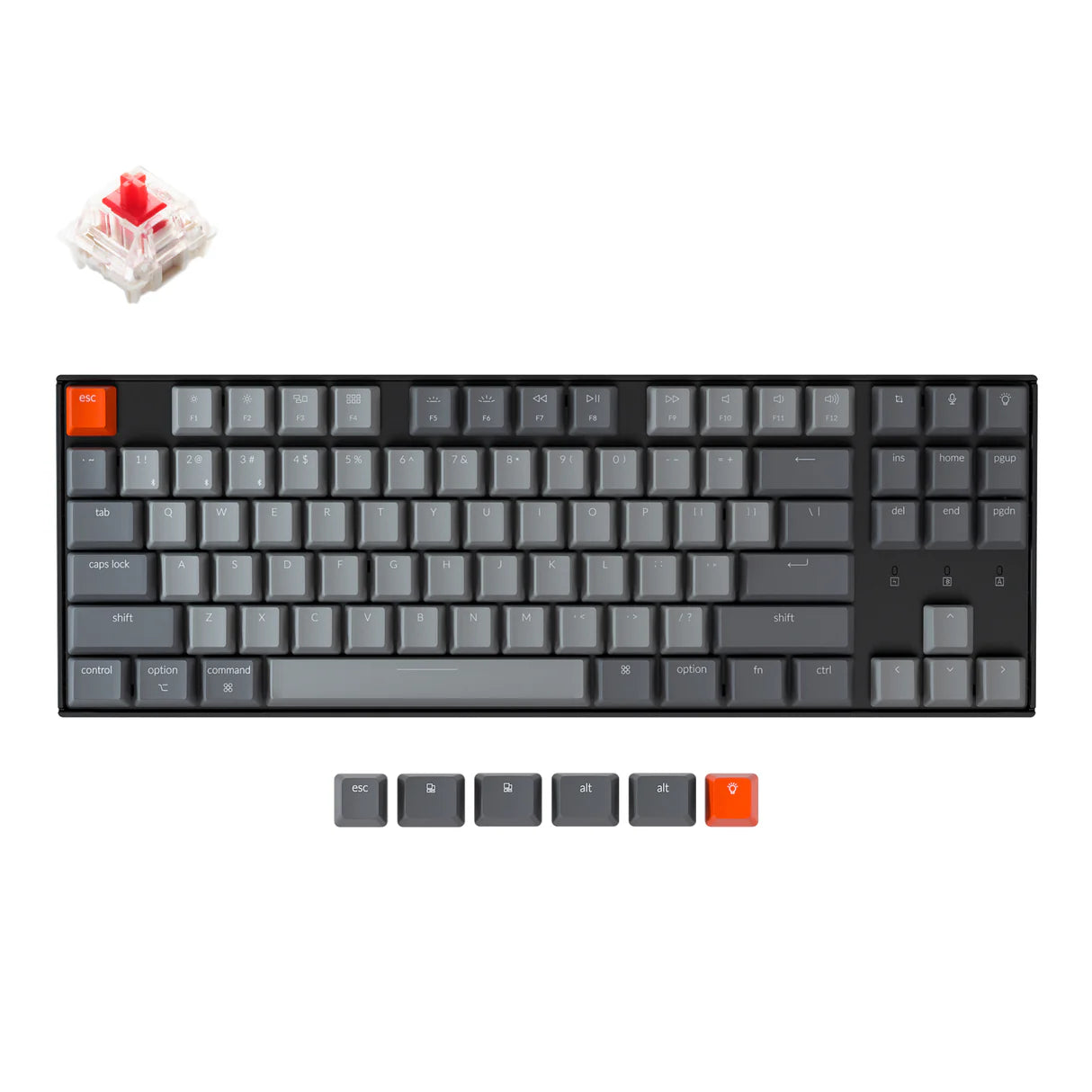 Keychron K8 87 kalitli alyuminiy ramka HotSwappable Gateron mexanik klaviaturasi RGB jigarrang ruscha tartibi