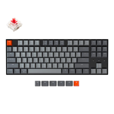 Keychron K8 87 kalitli alyuminiy ramka HotSwappable Gateron mexanik klaviaturasi RGB jigarrang ruscha tartibi