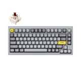 Simli o'yin klaviaturasi Keychron Q1 QMK, HotSwappable, RGB, Knob,Gray