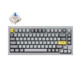 Simli o'yin klaviaturasi Keychron Q1 QMK, HotSwappable, RGB, Knob,Gray