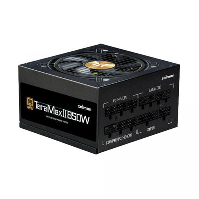 PSU Zalman Teramax 2 (850W) >90%, 80+ Gold, 120mm, 1xMB 24pin+10pin, 2xCPU 8pin(4+4), 3xMolex, 12xSATA, 4xPCIe 8pin(6+2), 12VHPWR x 1, Fully Modular