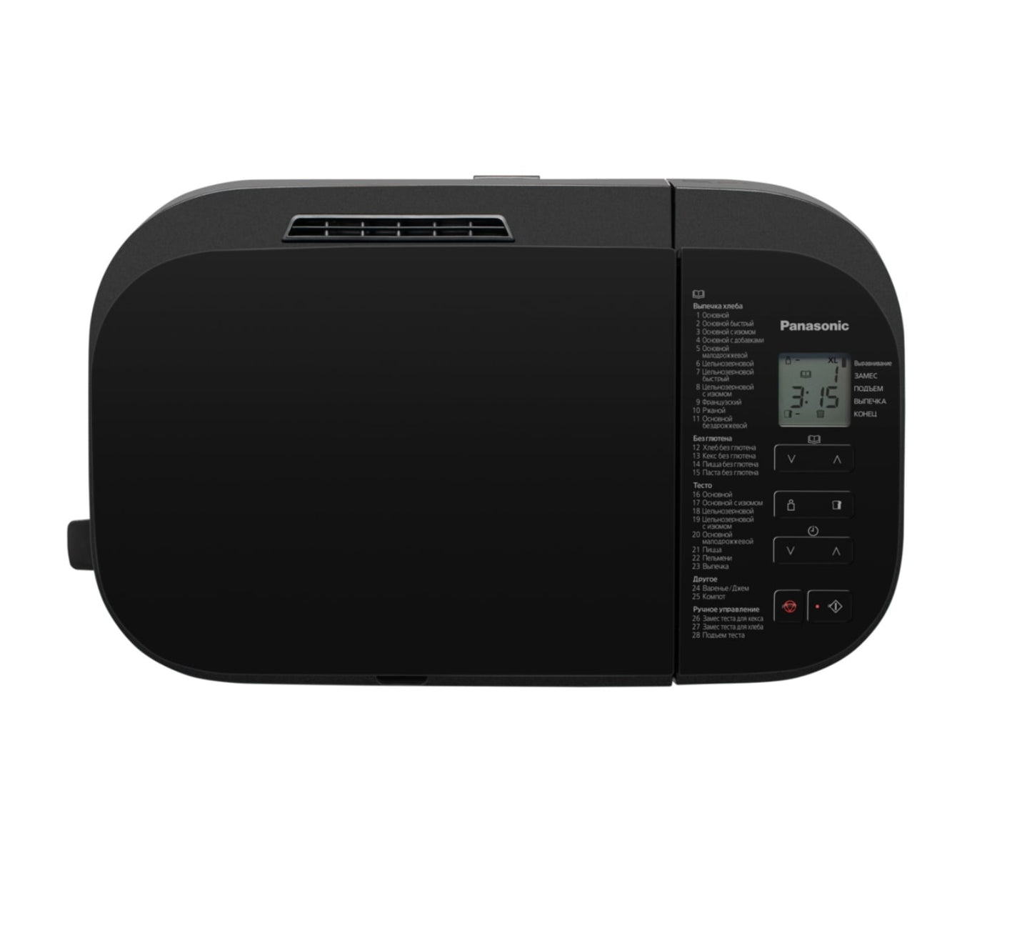Non ishlab chiqaruvchi Panasonic 550W, dasturlar-28, maksimal vazn -1,25kg, shakli-to'rtburchak, plastmassa, qora
