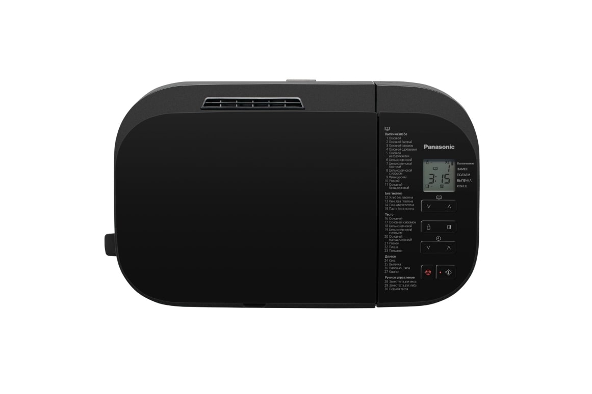 Non ishlab chiqaruvchi Panasonic 550W, dasturlari-30, maksimal vazni -1,25kg, shakli-to'rtburchak, metall, qora