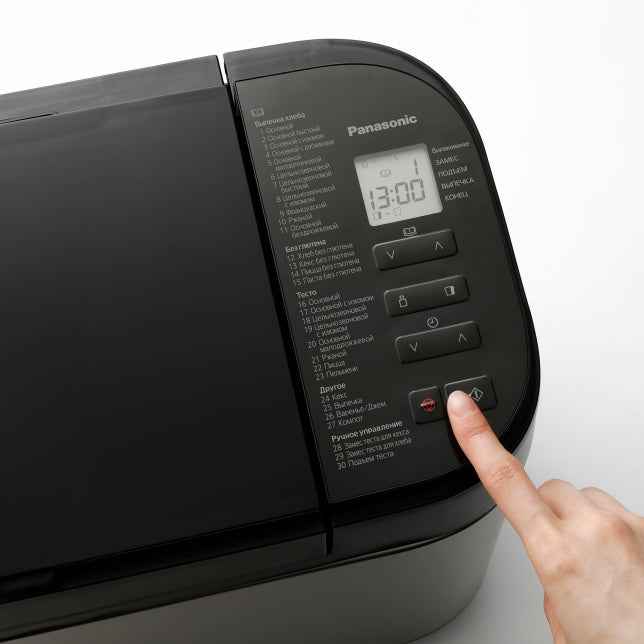 Non ishlab chiqaruvchi Panasonic 550W, dasturlari-30, maksimal vazni -1,25kg, shakli-to'rtburchak, metall, qora