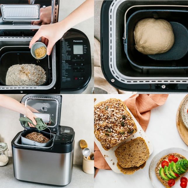 Non ishlab chiqaruvchi Panasonic 550W, dasturlari-30, maksimal vazni -1,25kg, shakli-to'rtburchak, metall, qora