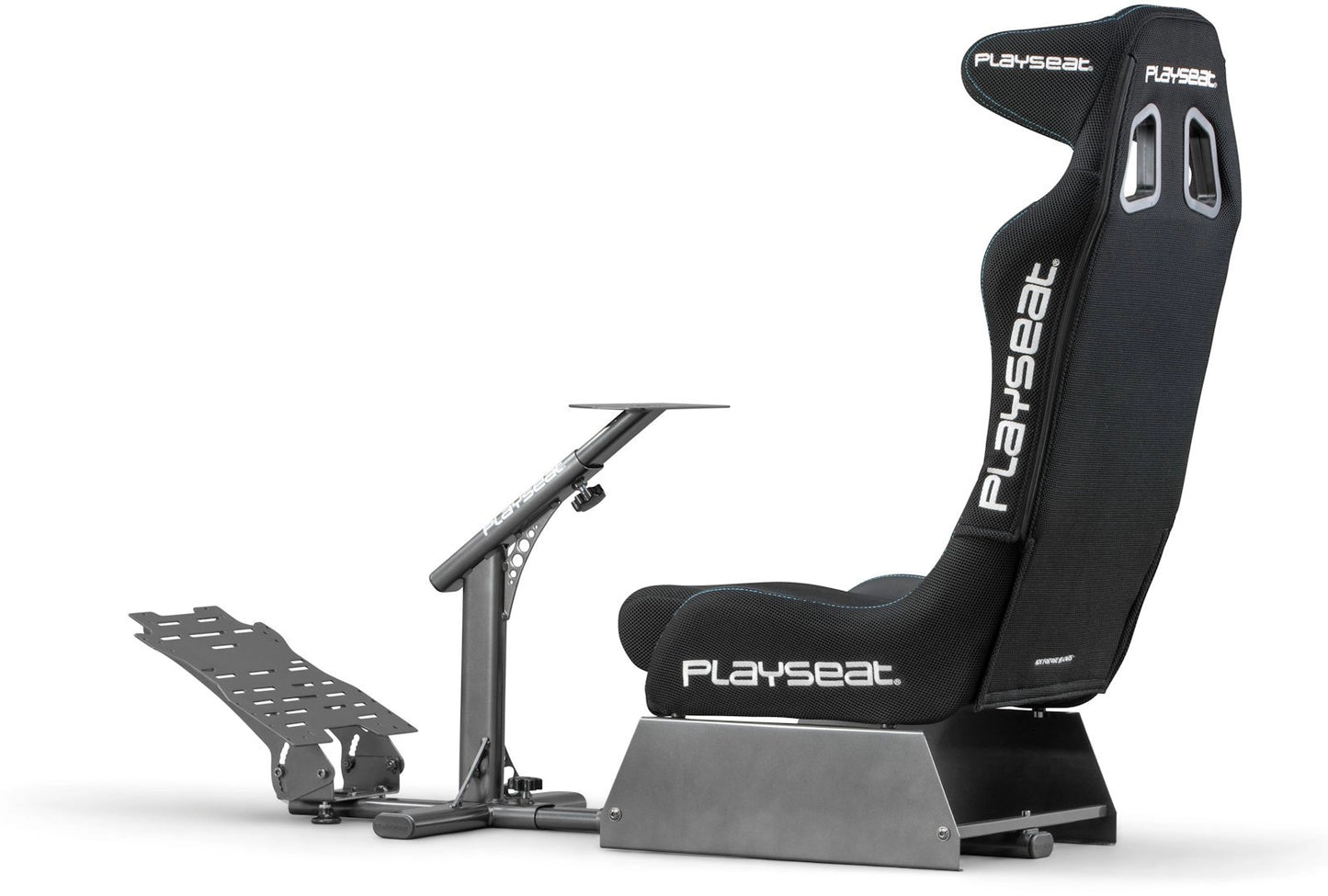 Playseat Evolution PRO - ActiFit qora boshqaruv ruli va pedallar uchun mahkamlash joyi bilan kokpit