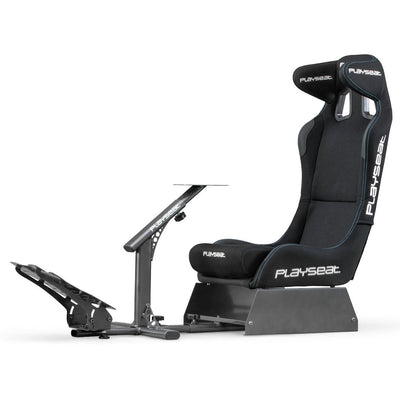 Playseat Evolution PRO - ActiFit qora boshqaruv ruli va pedallar uchun mahkamlash joyi bilan kokpit