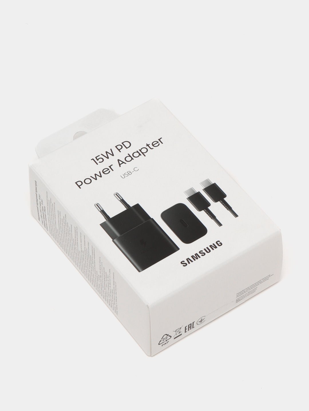 Zarydlash qurilma Samsung 15W, tez zaryadlovchi EP-T1510NBEGRU 15W Black Type-C to Type-C