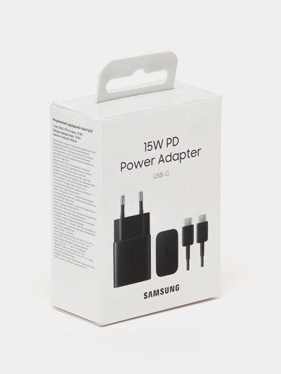 Zarydlash qurilma Samsung 15W, tez zaryadlovchi EP-T1510NBEGRU 15W Black Type-C to Type-C