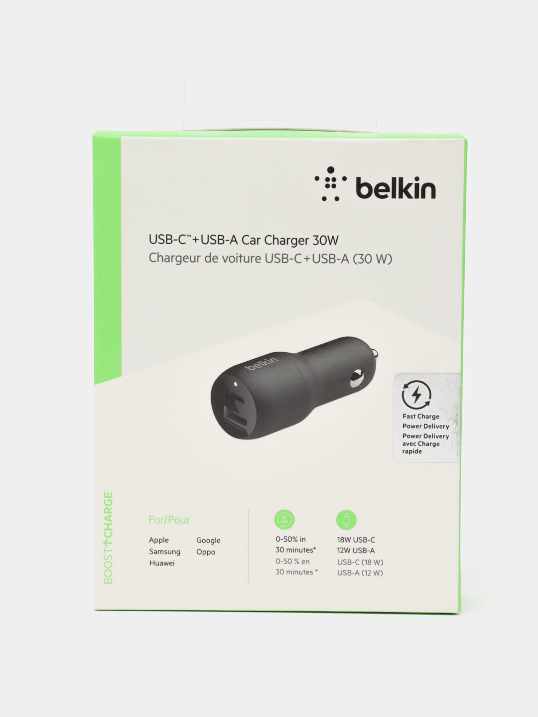 Avtomobilda zaryadlovchi vosita Belkin Car Charger 18 Vt, qora