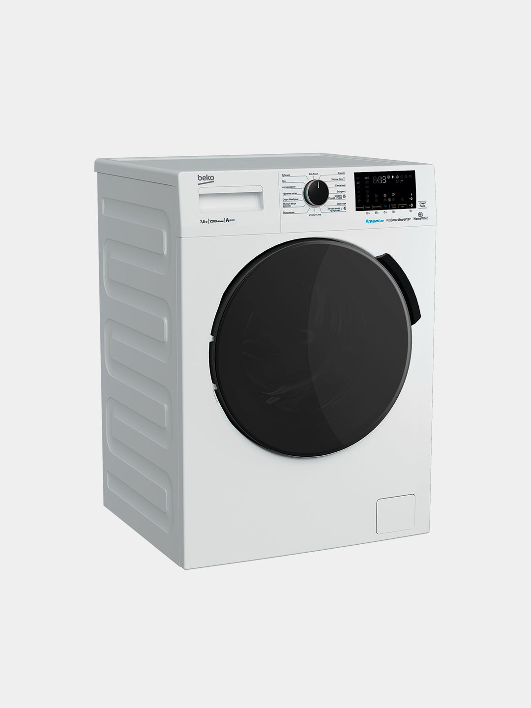 Beko WSPE7H616W kir yuvish mashinasi, 1200 ob/daq, invertor, 7.5 kg, bug' bilan yuvish