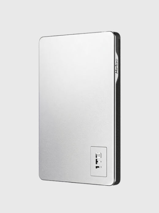 Tashqi qattiq disk Netac 1TB, 2TB, 4TB USB 3.0 K338, metall kumush kulrang NT05K338N-004T-30SL