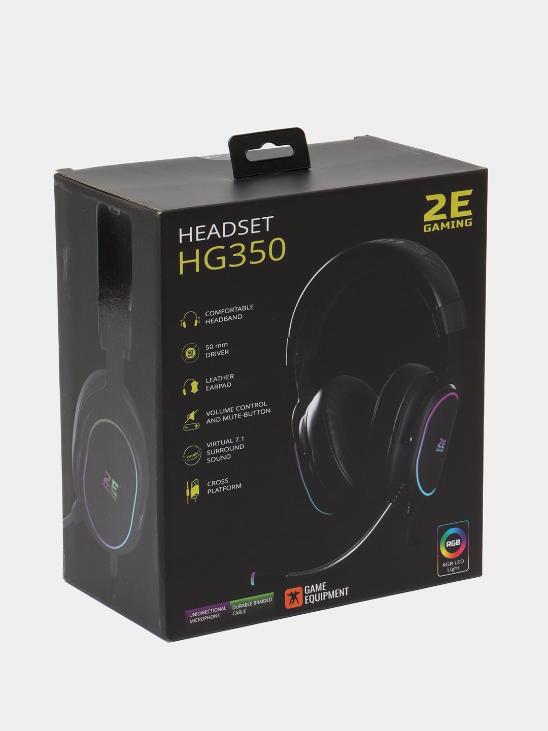 O'yin garniturasi 2E Gaming Headset HG350 RGB USB 7.1 Black 2E-HG350BK-7.1