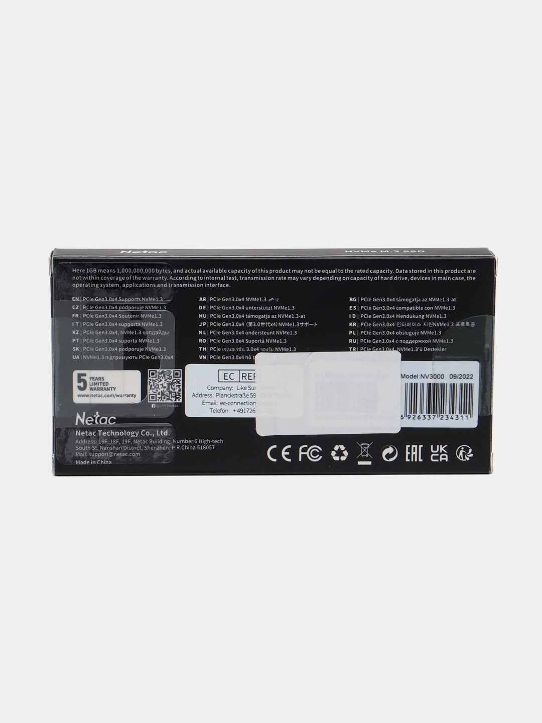 Ichki qattiq disk Netac SSD M.2 250GB PCIe 3.0 NV3000 NT01NV3000-250-E4X