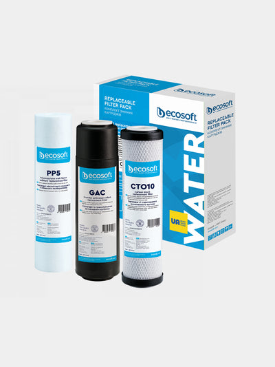 Yaxshilangan kartrij to'plami Ecosoft 1-2-3 teskari osmos filtri uchun