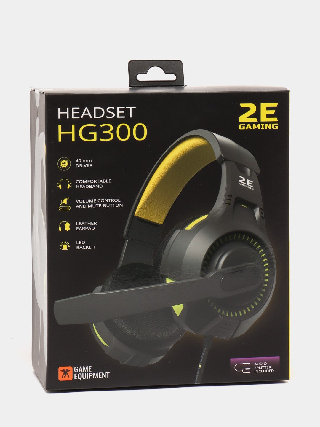 Simli o'yin quloqchinlari 2E Gaming HG300 LED 2E-HG300BK, kompyuter uchun, mikrofonli