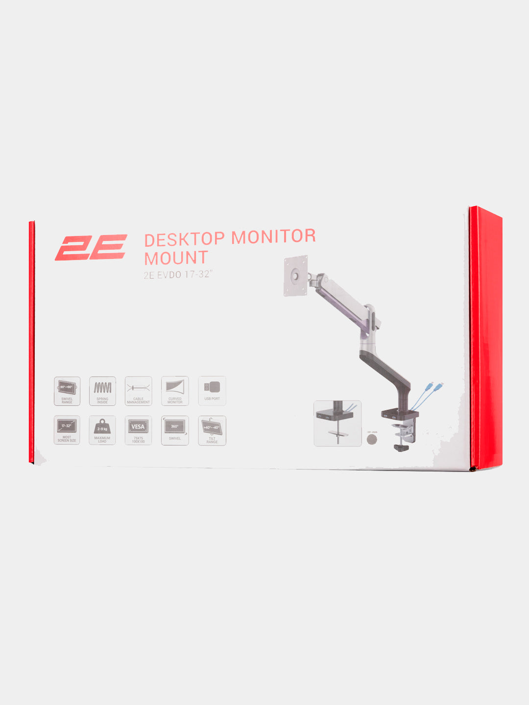 Monitor uchun stol kronshteyni 2E Evdo, USB 3.0 hub, 2EdgeREDUSB