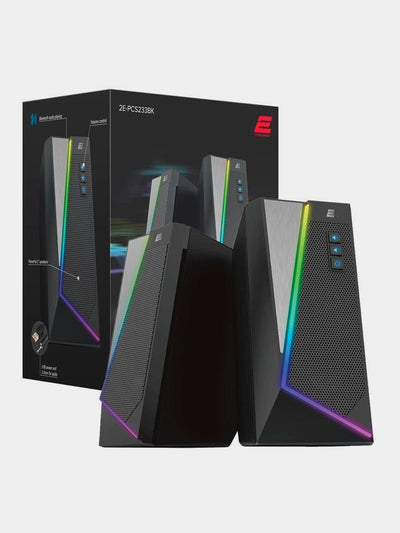 Akustik tizimi 2E PCS233 RGB, 2.0, USB, qora 2E-PCS233BK