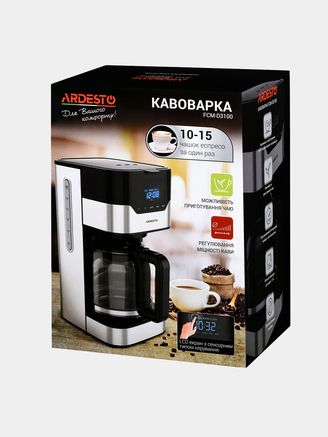 Kofe qaynatgich Ardesto FCM-D3100, 900 Вт, tomchilatib, 1.5 l