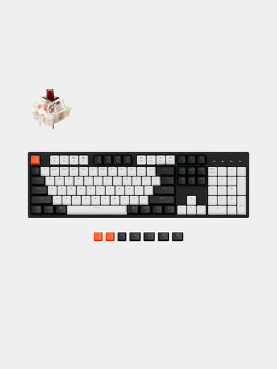 Mexanik klaviatura Keychron C2 104Key, Gateron G Pro Brown, USB-A,White Led Black