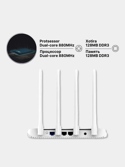 Wi-Fi router Xiaomi Mi Wi-Fi Router AC1200 Global versiya, yuqori tezlik