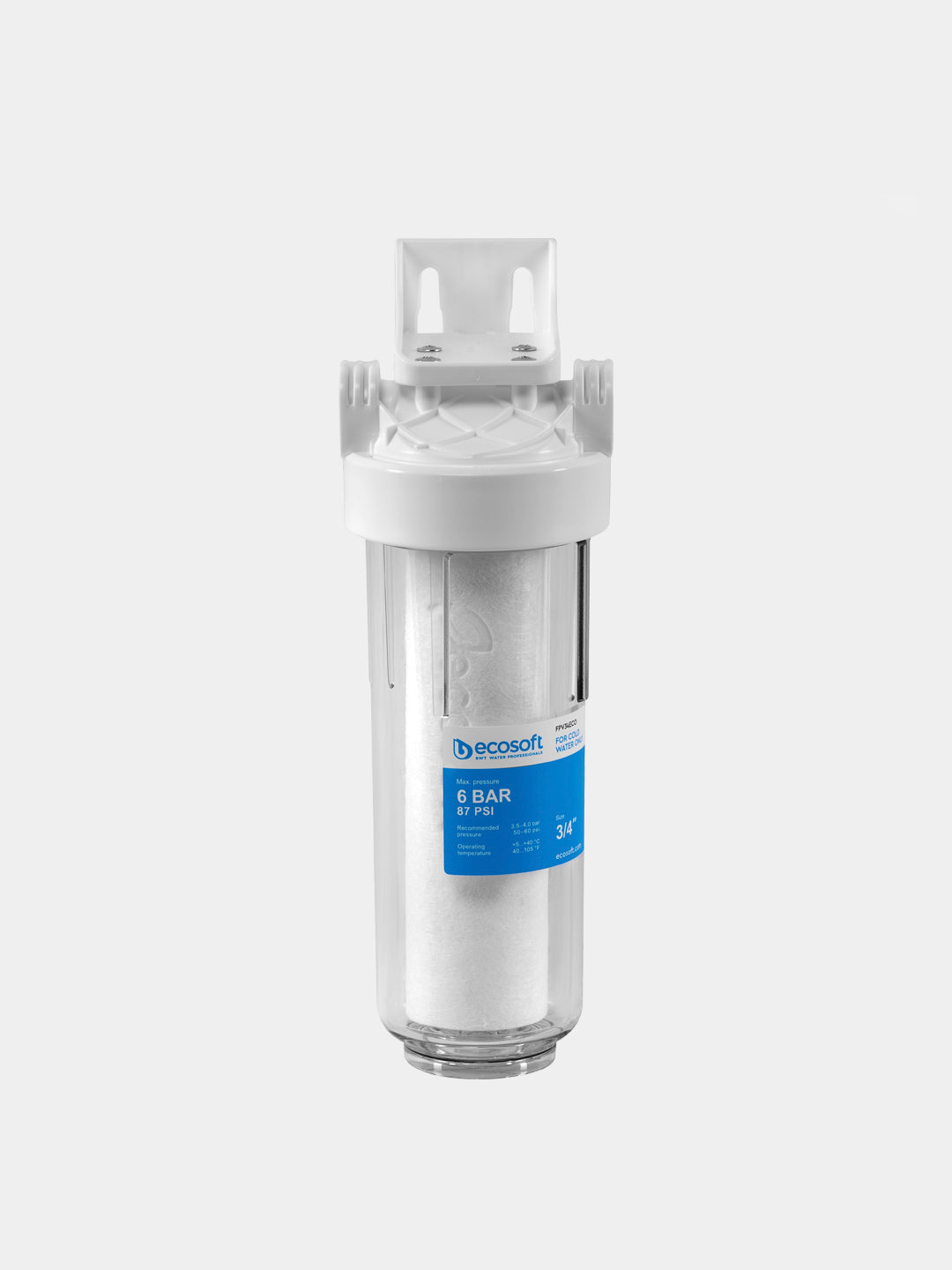Suv uchun filtrlari Ecosoft 3/4", magistralli, uy jihozlarini himoya qilish uchun, sovuq suv uchun