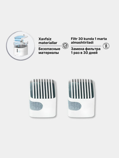 Ichimlik idishi uchun almashtiriladigan filtrlar to'plami Xiaomi Smart Pet Fountain Filter