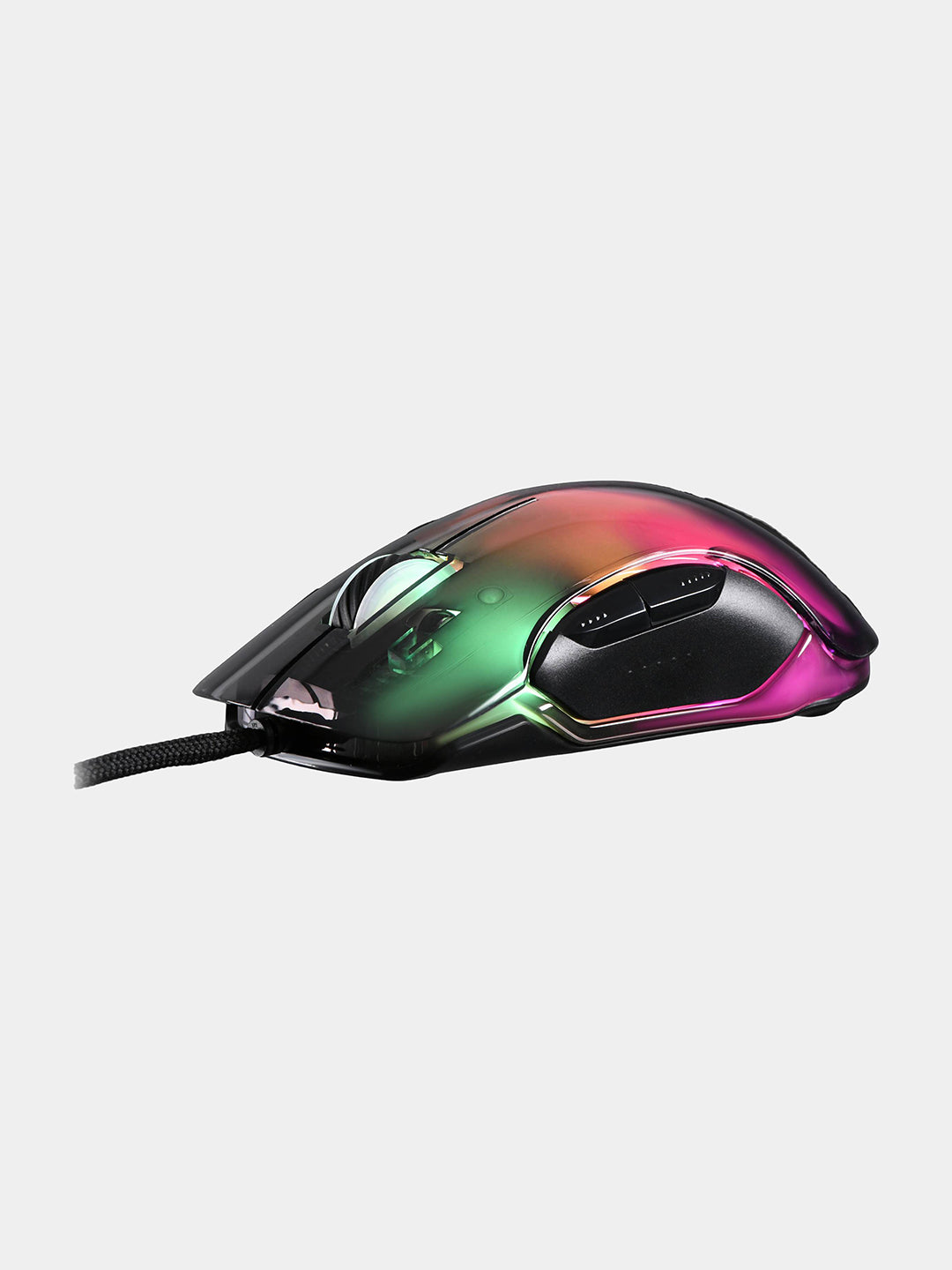 O'yin sichqonchasi 2E Gaming MG345 Transparent, RGB USB Black