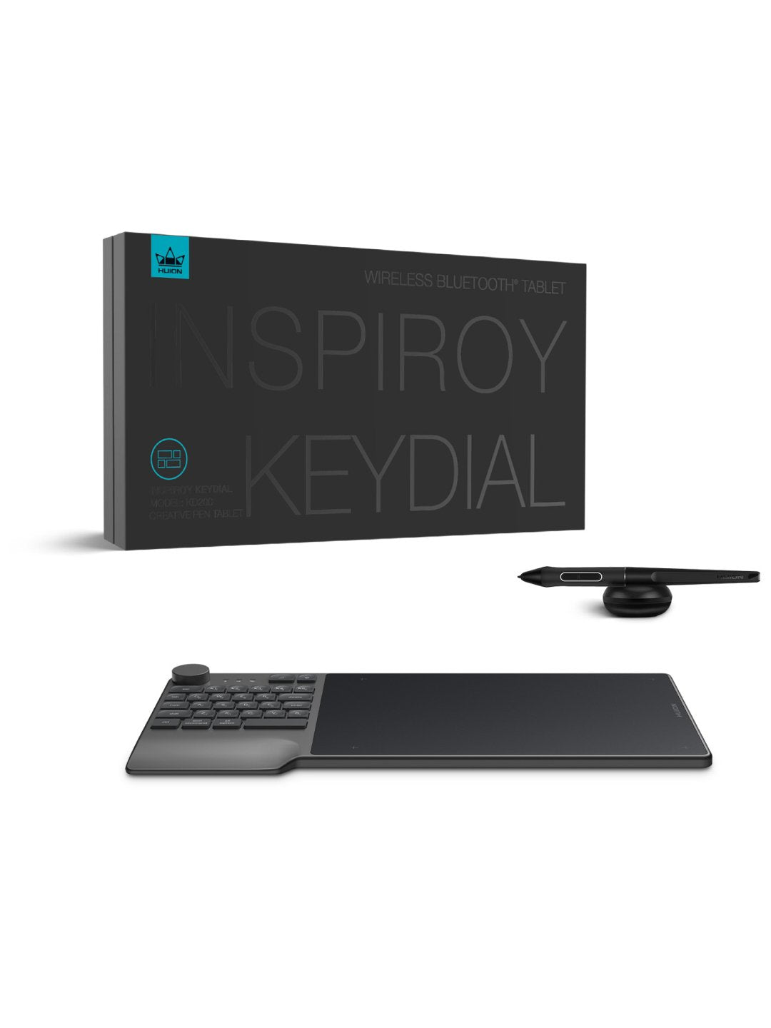 Grafik planshet Inspiroy Keydial KD200 Bluetooth 5.0 qora KD200HUION